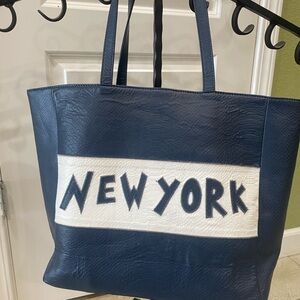 French Rendez Vous Navy Blue Tote Bag